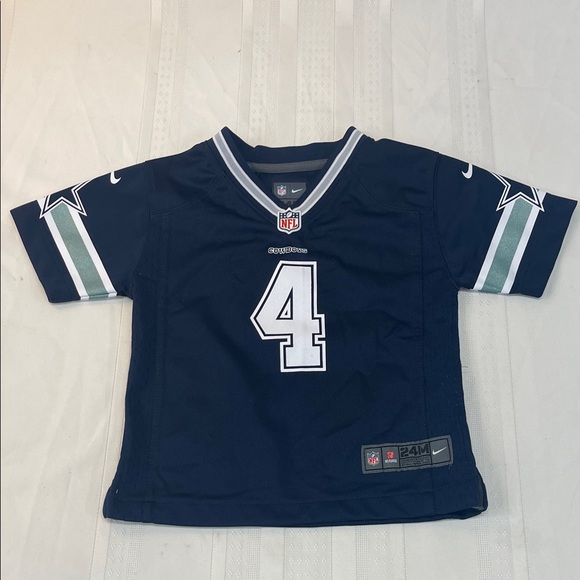 Nike Kids Navy Blue Jersey with Number 4 - Picture 1 of 16